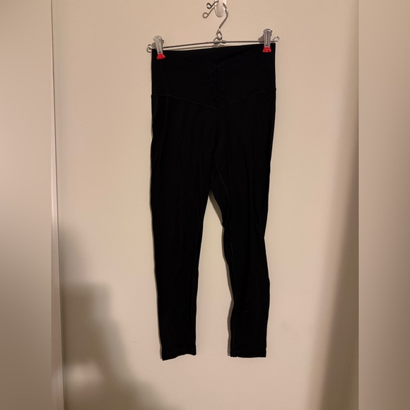 aerie Other - Aerie Black High-Waisted Leggings Cropped Medium Braided Scrunch